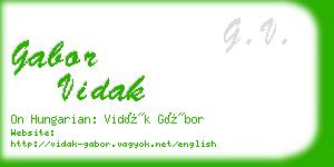 gabor vidak business card